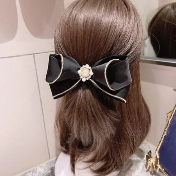 Korejský Tkaniny Luk Vlásenka pro Ženy Crystal Drahokamu Vlasy Luky Klip Elegantní Sponky do Vlasů Šperky pokrývka hlavy Vlasy Příslušenství
