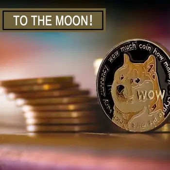Kreativní Suvenýr Zlato/Stříbro Pokovené Bitcoin Psy Vzor Mince Si Zaslouží Sbírat Virtuální Mince Obývací Pokoj Umělecká Díla, Bytové Dekorace