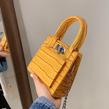 Kámen vzor Mini Tote bag 2021 Módní Nové Vysoce kvalitní PU Kůže Ženy Značkové Kabelky Řetězce Rameno Messenger Bag