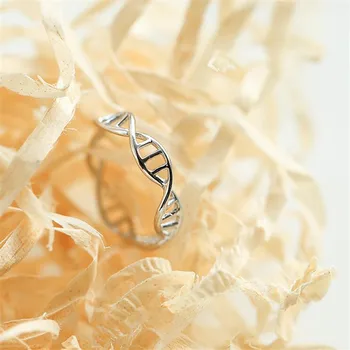 Minimalistický Ženy Prsteny pro Ženy Nastavitelný Chemie DNA Molekula Kroužky Dvojité Šroubovice Kroužek Pár Nevěsta Svatební Šperky