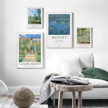 Monet Výstava Plakátů Claude Monet, The Artist ' s Garden na Vétheuil Krajina, Muzeum Obrazy na Stěnu Obývací Pokoj Domácí Zdi Dekor