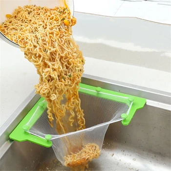 Multifunkční trojúhelníkový závěsné umyvadlo odvodnění mesh bag zbytky filtr ok mozků koš kuchyň anti-blokování cesty