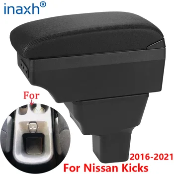 Pro Nissan Kicks Loketní opěrka Pro Nissan Kicks Auto Loketní opěrka box 2016-2021 Vnitřní Části speciální Dovybavení části Centra Úložný box USB