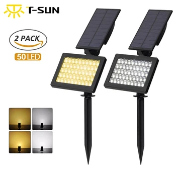 T-východ 1ks/2ks 50/54 LED Solární Světlo Venkovní IP65/44 Zahradní Dekorace Solární Lampy, Venkovní Osvětlení Nástěnné svítidlo Spotlight