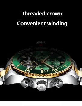 Značka Ailang hodinky pánské automatické vinutí mechanické hodinky z nerezové oceli vodotěsné módní obchodní muži hodinky 2021 nové