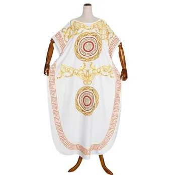 2020 Africký Design Tisk Abaya Hedvábí Saténové Šaty Bat Rukáv Muslimské Dlouhé Maxi Plášť Šaty Africe Dashiki Tradiční Oblečení