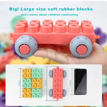 2020 Nové Stavební Bloky Hračka 3D Měkké Plastové Kompatibilní Dotek Ruky, Kousátka Bloky DIY Gumové Blok Hračka pro Děti Dárek