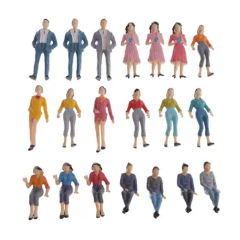 20ks Mini Figurky Lidí 1/25 Model Vlaky Architektonické Plastových Lidé Postavy Malé Lidi pro Miniaturní Scény