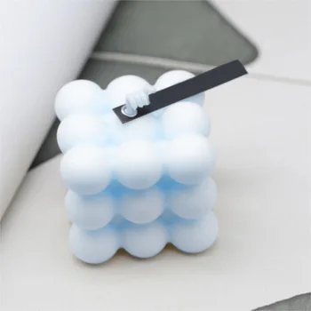 3D Teflonové Mousse Dort Forma na Pečení Náměstí Vosk Silikonové Formy Konkávní Koule Kouzelná Kostka Bublina Formy DIY Handmade Mýdlo Formy
