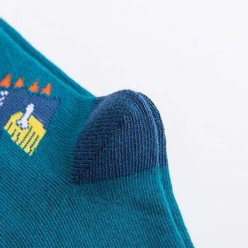5 Párů Děti Ponožky Jaro Podzim Měkké Bavlny Chlapci Roztomilý Kreslený Dinosaura Tisk Dech Fasion Ponožky Girls Crew Socks Dítě