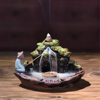 50PC Kužel Kadidlo Vodopád Retro Ručně vyráběné Porcelánové Keramické Zpětná Kadidlo Buddhistický Dekorace Domácí Aromaterapie