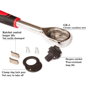 Auto Repair Tool Set 22pcs 1/4 Palce Ratchet Klíč Nastavit Ručně Socket Set Propuštěn Rukojeť a Prodlužovací tyč Nástroj pro autoservis
