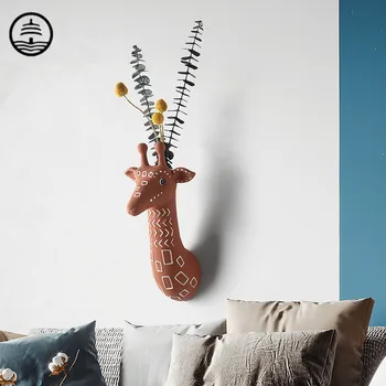 BAO GUANG TA Abstraktní Žirafa, Medvěd Hnědý Váza Art Králičí Sušené Květiny, Keramické Řemeslo Zvíře Domácí Dekoraci R6235