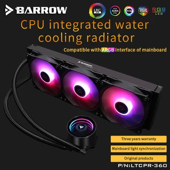 Barrow PWM Ventilátory Intel 115x/X99/X299 AMD, Chladič CPU, Aio 240mm/360mm s 120mm Pro RGB Fanoušci cpu chladiče, Vodní chlazení nástroje