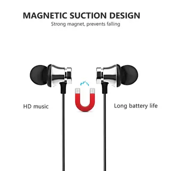 Bluetooth Sluchátka Sportovní Handsfree Sluchátka Bezdrátová sluchátka Magnetické Headset Pro IPhone, Xiaomi, Huawei Honor Samsung Redmi