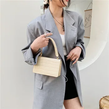 Elegantní Ženské Mini Tote bag 2021 Nové Kvalitní Kožené Dámské Kabelky Krokodýlí vzor Řetězce Rameno Messenger Bag