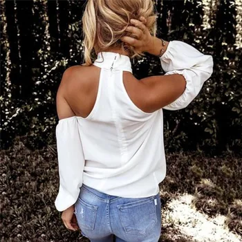 GAOKE Off rameno bílá halenka tričko Ženy bodycon elegantní halenka letní sexy tričko 2021 žena blusas topy & trička