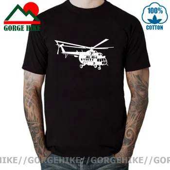 GorgeHike Mil Mi-8 Vrtulník T-shirt ruské Sovětské Airwolf Ozbrojených Sil Bojový Pánské tričko pro muže Stylový Módní tričko
