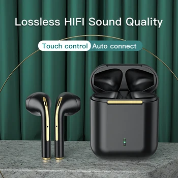 J18 TWS Bezdrátová Sluchátka Stereo Bass Zvuk Sluchátka Bluetooth 5.0 Sportovní Sluchátka Headset s Mikrofonem pro Universial Mobilní Telefon