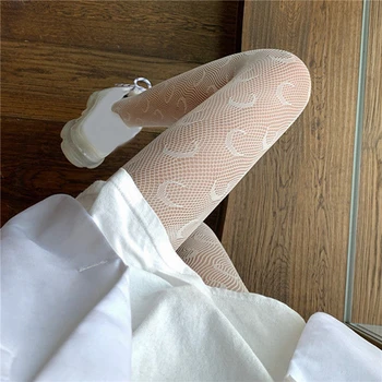 Japonský Styl Dámské Punčocháče Letní Nylon Print Punčochy, Sexy spodní Prádlo Ženy Bezešvé Punčochové Síťované Ok Punčochy Pevně