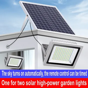 LED Flood Light Venkovní 80W 120W 200W 400W 600W IP66 Vodotěsné Zahrada Krajina Osvětlení S Dálkovým ovládáním Solární Reflektory
