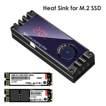 M. 2 SSD Chladič Chladič Digitální Teplotní Displej s Turbo Ventilátor Chlazení pro 2280 22110 NVMe M2 Solid State Drive Thermal Pad