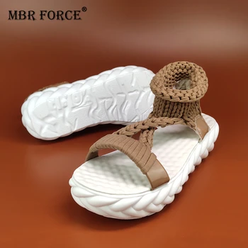 MBR PLATNOST 2021 Klasické Sandály Boty Ženy Tkát Letní Vintage Sandály, Papuče Krytý Venkovní Beach Boty Dámské Boty na Platformě