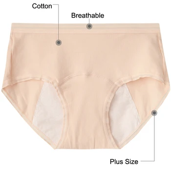 Nepropustné Bavlněné Menstruační Kalhotky Culotte Menstruelle Vysokým Pasem, Sexy Ženy, Spodní Prádlo Období Kalhotky Plus Velikost Ženy Prádlo