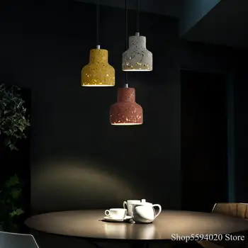 Nordic Semi-transparentní Cementu Přívěsek Svítilna Kreativní Ložnice Závěsné Svítidlo Jídelna Barevné LED Bar Svítidla Suspendu