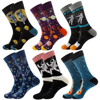 Nový Vesmír Řady Pánské Módní Trubka Střední Ponožky, Astronaut, Hvězda Sportovní Komfort Bavlny Ženy Ponožky