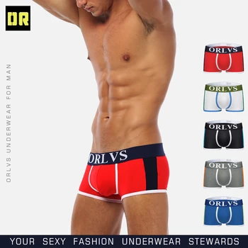 ORLVS Ok MIke Vlákno Bavlny Boxershorts Muži Comforable Kalhotky Sada Gay Sexy spodní Prádlo Man Boxer 9Color Zdarma ShippingM/L/XL/XXL