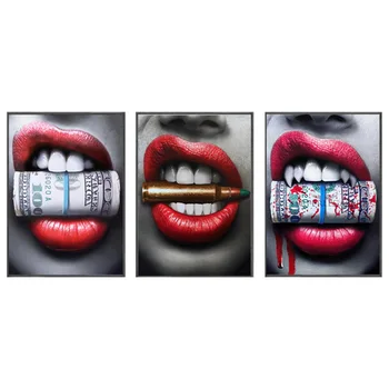 Osobnosti Červené Rty Krásu Malování Flaming Lips Inkjet Plakáty, Dekorace Pivní Bar Restaurace Nástěnné Plátno Umění Decor Obrázky