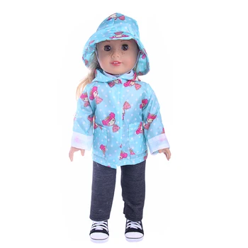Pláštěnka + Kalhoty + Čepice Pro 18 Palcový American Doll Dívka Hračka 43 cm ReBorn Baby Doll Oblečení, Doplňky, Naše Generace