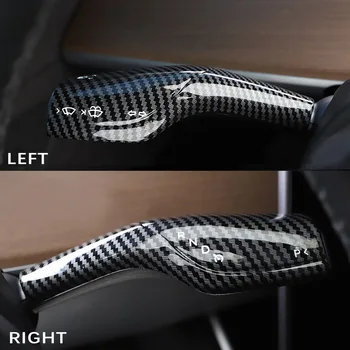 Pro Tesla Model 3 černá Uhlíkové vlákno patch dekorace volantu, páky řízení Modelu Y stěračů regulátor ABS Plast, pár