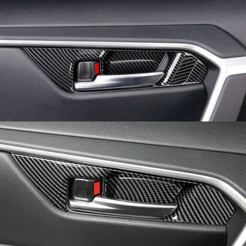 Pro Toyota RAV4 2019 2020 Uhlíkových Vláken Vozu Vnitřní kliky Dveří Mísy Kryt Panelu Trim Bezel Vnitřní Dekor