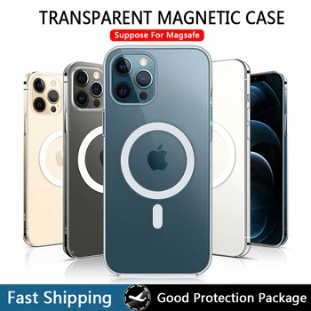 Průhledné Magnetické Pouzdro pro iPhone 12 Pro Max Mini Magsafing Magnet Jasné Zadní Kryt pro iPhone 11 Pro XS Max X XR iPhona