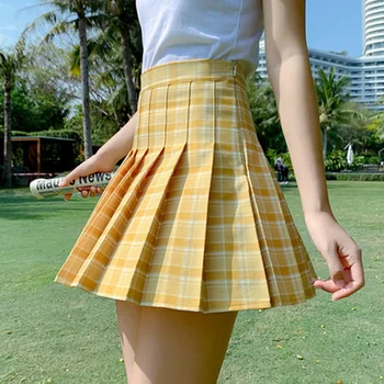 Růžová Sukně Skládaná Mini Sukně Faldas Mujer korejský Módní Oblečení do Školy Uniforma Line Mini Sukně Japonské Sukně pro Ženy