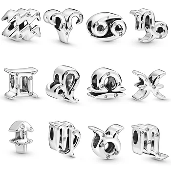 Stříbrná Barva Korálků Jednoduché Dvanáct Souhvězdí Korálek Pro Originální Pandora Náramky & Náramky Šperky