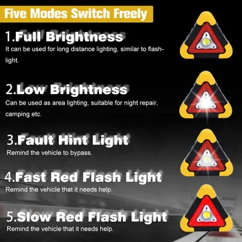 Trojúhelník Varování Podepsat Trojúhelník Auto LED Pracovní světlo pro Bezpečnost Silničního provozu Nouzové Rozdělení kontrolka Alarm Přenosné Blikající světla na ruku