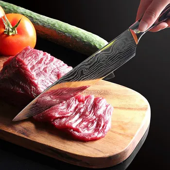 XITUO kuchyňský nůž set kuchař fréza vaření nástroj Japonský styl s Vysokým obsahem Uhlíku z Nerezové Oceli Broušení Laserové Vzor Rostlinný San