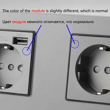 Zásuvky 16A EU Zásuvka USB Plug Domácí Elektrické Zásuvky šedá Šedá Skla Španělsko Rusko Jednolůžkový Dvoulůžkový Třílůžkový Třílůžkový Čtyřlůžkový