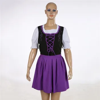Ženy Středověký Kostým Šaty Sady německý Oktoberfest Dirndl Šaty Cosplay Kostým Party Šaty M-5XL Plus Velikosti Drop Shipping